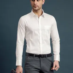 Louis Stitch Off White Cotton Slim Fit Shirt-image-89