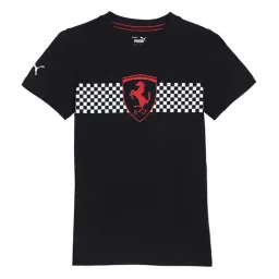 Puma Kids Scuderia Ferrari Black Cotton Printed T-Shirt-picture-13