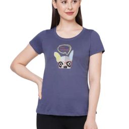 Soie Blue Printed T-Shirt-picture-5