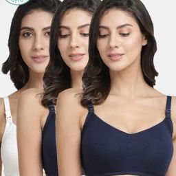 Inner Sense Multicolored Non Wired Padded Nursing Bra (Pack Of 3)-picture-49