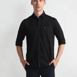 arrow sport Arrow Sports Black Cotton Slim Fit Shirt-picture-18