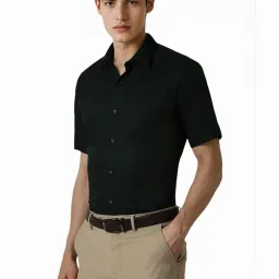 Van Heusen Green Cotton Regular Fit Printed Shirt image 3