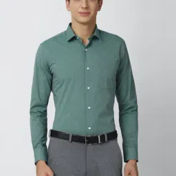 Peter England Green Slim Fit Shirt-picture-42