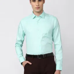 peter england Men Blue Regular Fit Formal Shirts-picture-11