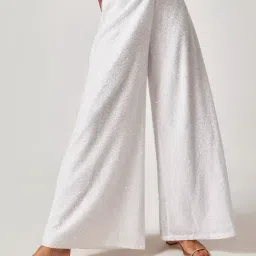 The Label Life White Embellished Regular Fit Low Rise Pants-image-18