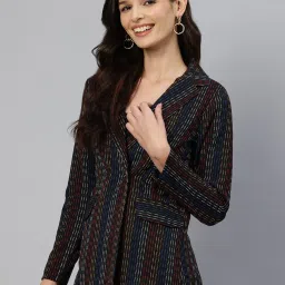 Cottinfab Multicolor Striped Blazer image 3