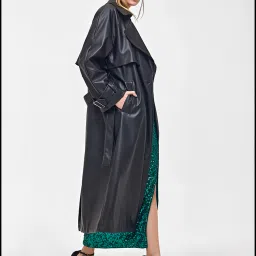 Cover Story Black Polyester Solid Casual jackets and blazers image 3