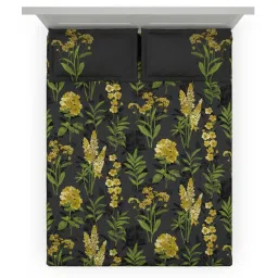 DDecor Grey Cotton 145 TC Double Bedsheet with 2 Pillow Covers image 3