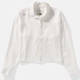 American Eagle Outfitters White Plain Shirt image 3