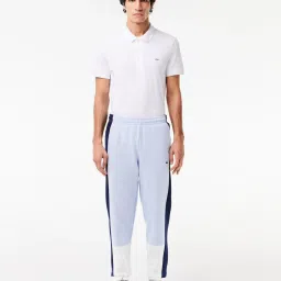 Lacoste Blue Cotton Regular Fit Colour Block Sports Joggers image 3