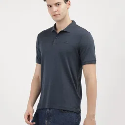 Calvin Klein Jeans Blue Cotton Regular Fit Texture Polo T-Shirt image 3