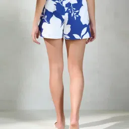 VIRGIO Blue Relaxed Fit Floral Shorts image 2