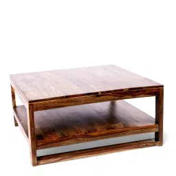 Ikiriya Turin Brown Wood Coffee Table for Living Room Teak Finish image 3