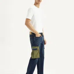 Levi's 541 Navy Regular Fit Colour Block Cargo Jeans image 3