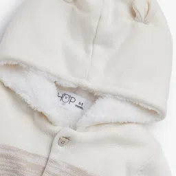 HOP Baby by Westside Taupe Stripe Printed Cotton Sweater image 3