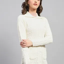 Monte Carlo Off White Self Design Cardigan image 3