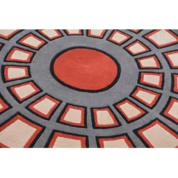 Presto Orange & Grey Wool Hand Tufted Carpet image 3