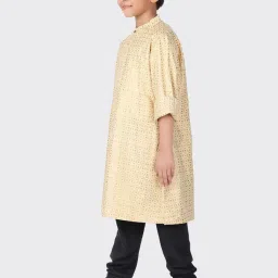 Fabindia Kids Beige Printed Full Sleeves Kurta image 3