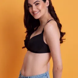 Clovia Black Non Wired Padded T-Shirt Bra image 3