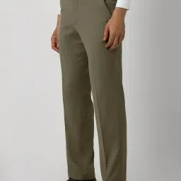 Van Heusen Green Regular Fit Trousers image 3