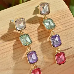 ToniQ Multi Stone Party Drop Earrings-picture-10