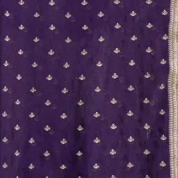 Koskii Purple Zariwork (Gold) Tissue Saree image 5