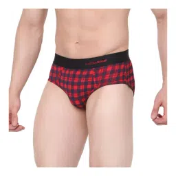 UnderJeans by Spykar Blue & Red Check Briefs image 3