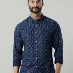 Indian Terrain Blue Slim Fit Printed Shirt-picture-17