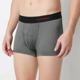 UnderJeans by Spykar Dark Denim Black Blended Solid Mid Rise Trunks image 3