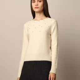ONLY Women Round Neck Long Sleeves Embellished Pullover-picture-24
