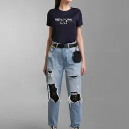 KZ07 by Kazo Navy Printed T-Shirt image 4