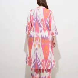 Diza by Westside Multicolour Ikat Pattern Cotton A-Line Kurta image 2