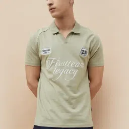 Fame Forever By Lifestyle Beige Cotton Regular Fit Printed Polo T-Shirt-picture-43