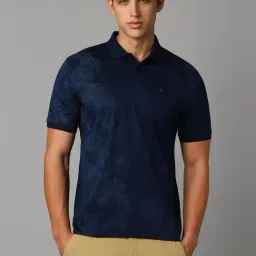 Louis Philippe Navy Regular Fit Printed Polo T-Shirt-image-16