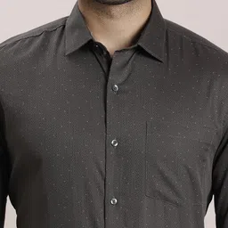 Turtle Men Classic Spread Collar Micro Ditsy Printed Lyocell Slim Fit Formal Shirt image 2