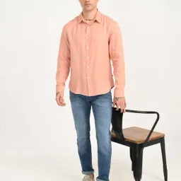 Levi's Men's Redloop Peach Slim Fit Linen Shirt image 4