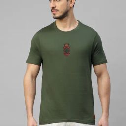 Royal Enfield MLG Dark Olive Regular Fit Logo Crew T-Shirt-picture-23