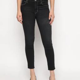 Guess Black Solid Skinny Fit Sexy Curve Plume Jeans-picture-14