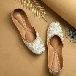 Styli Women Embellished Round Toe Leather Mojaris-picture-38