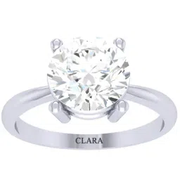 Clara White Sterling Silver Round CZ Solitaire Ring-picture-42