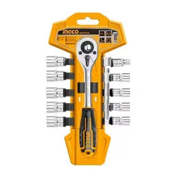 Ingco 12 Pcs Socket Set 1/4 inch (6.35 mm) Square Drive Chrome Vanadium (Cr-V) Steel Body and Size 5 to 14 mm, HKTS14122-image-48