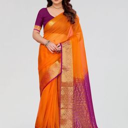 Moda Rapido Solid Zari Organza Saree-picture-0