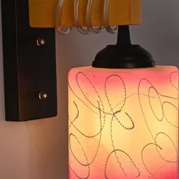 SOMIL Pink Glass Cylinder Printed Wall Lamps-picture-47