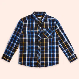 Pantaloons Junior Cotton Full Sleeves Checked Shirt - Black-picture-26