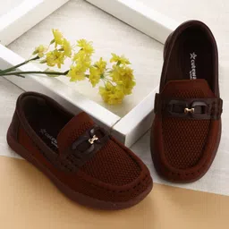 Cute Walk by Babyhug Slip On Loafers with 3D Apllique - Brown-picture-20