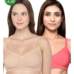 Inner Sense Organic Cotton Pack Of 2 Antimicrobial Women Feeding Bras - Multi Colour-picture-12