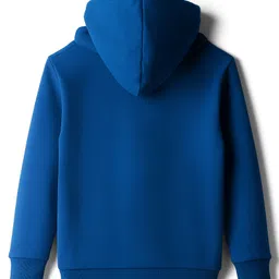Tango Fleece Knit Full Sleeves Hoodies With Heart Print - Blue image 2