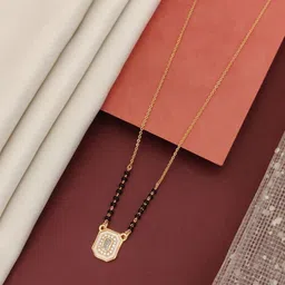 ABDESIGNS Gold-Plated Artificial Stones and Beads Mangalsutra image 2