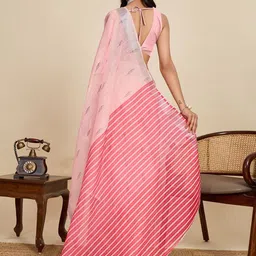 NIWAA Striped Zari Pure Linen Handloom Saree image 3