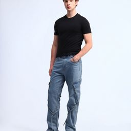 Flying Machine Men Cotton Regular Fit Light Fade Cargo Jeans-picture-32